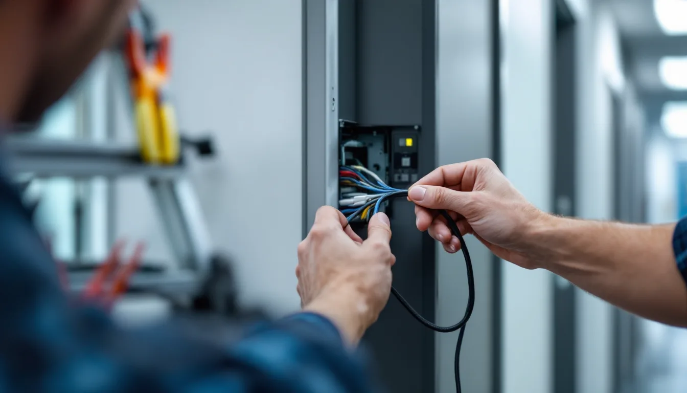 Wiring a keypad reader beside a commercial door frame